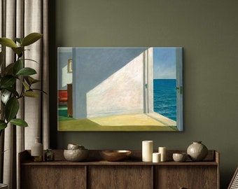 Edward Hopper Prints, Rooms By The Sea by Edward Hopper Painting, Edward Hopper Canvas, Exhibition Poster, Vintage Art, Reproduction, Decor