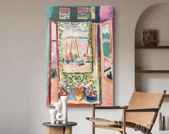 Henri Matisse Open Window Print, Henri Matisse Canvas, Exhibition Poster, La Fenêtre ouverte à collioure, Pink Art, Colorful Eclectic Decor