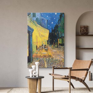 Vincent Van Gogh Café Terrace at Night Canvas, Van Gogh Print, Impressionist Famous Painting, Classic Fine Art, Reproduction, Large Wall Art