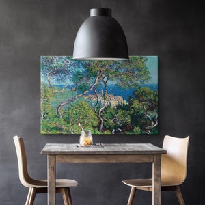 Lienzo de Bordighera de Claude Monet, impresión de Claude Monet, póster de exposición, pintura de paisaje impresionista, arte mural Giclée, reproducción de arte