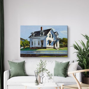 Edward Hopper prints, Hodgkin's House door Edward Hopper schilderij, Edward Hopper canvas, tentoonstelling poster, vintage kunst, reproductie, realisme