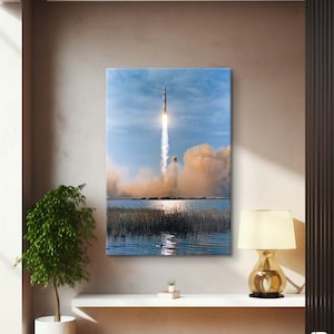 Apollo 8 Launch Canvas, Nasa Poster, Image of Apollo 8 Spacecraft Launch Print, Cosmic & Space Art, Galaxy Astronomy Poster, Large Wall Art