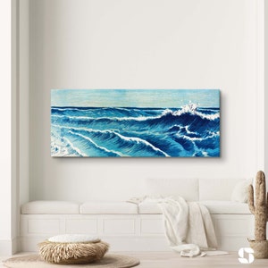 Ocean Waves by Uehara Konen Print, Japanese Waves, Exhibition Poster, Japanese Wall Art, Vintage Poster, Eclectic Home Decor, Japanese Print
