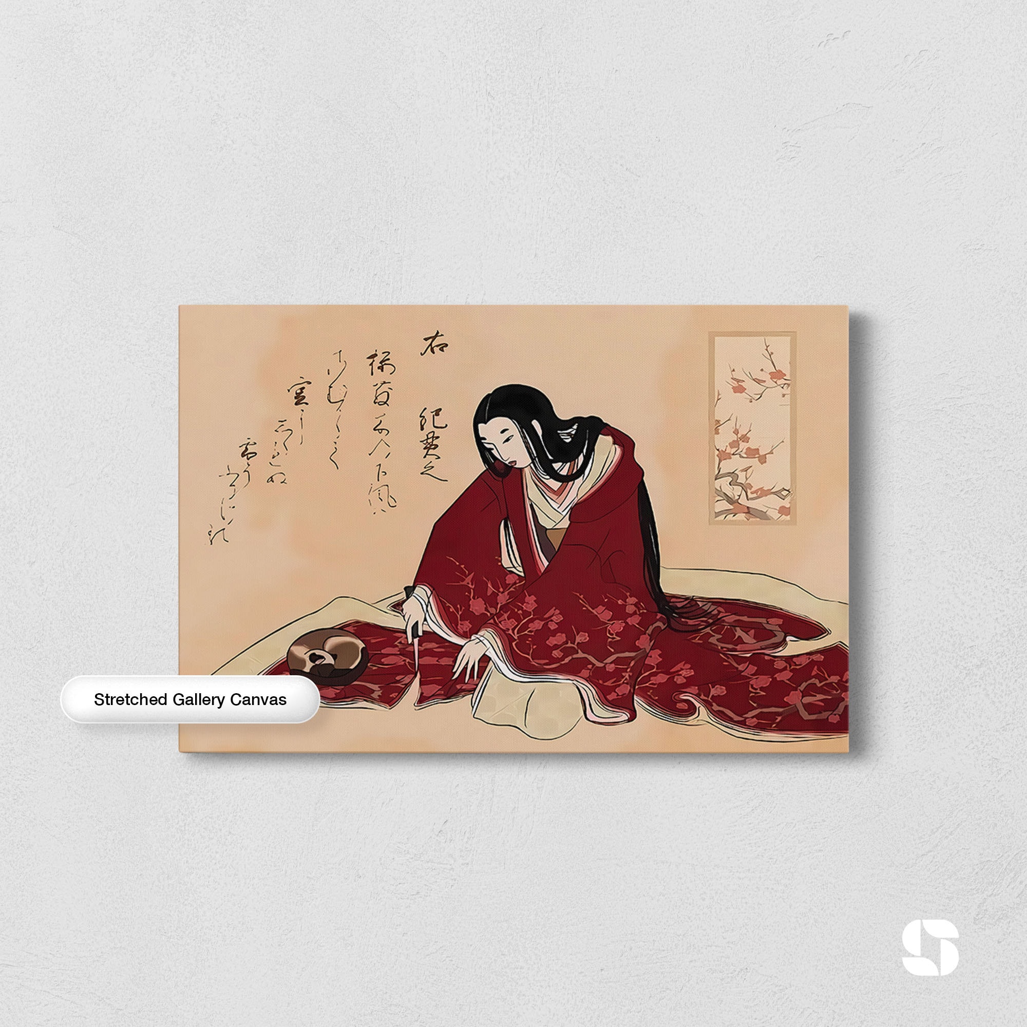japanese painting woman cutting dress cat Unknown artist, "A woman cuts her kimono to avoid waking up the cat. It was thought to be a work of Kitagawa Utamaro (Japan, 17541806), but the origin of this painting is
