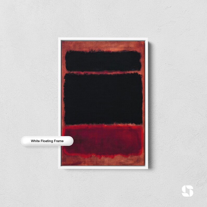 Mark Rothko Black in Deep Red Canvas, Mark Rothko Print, Exhibition