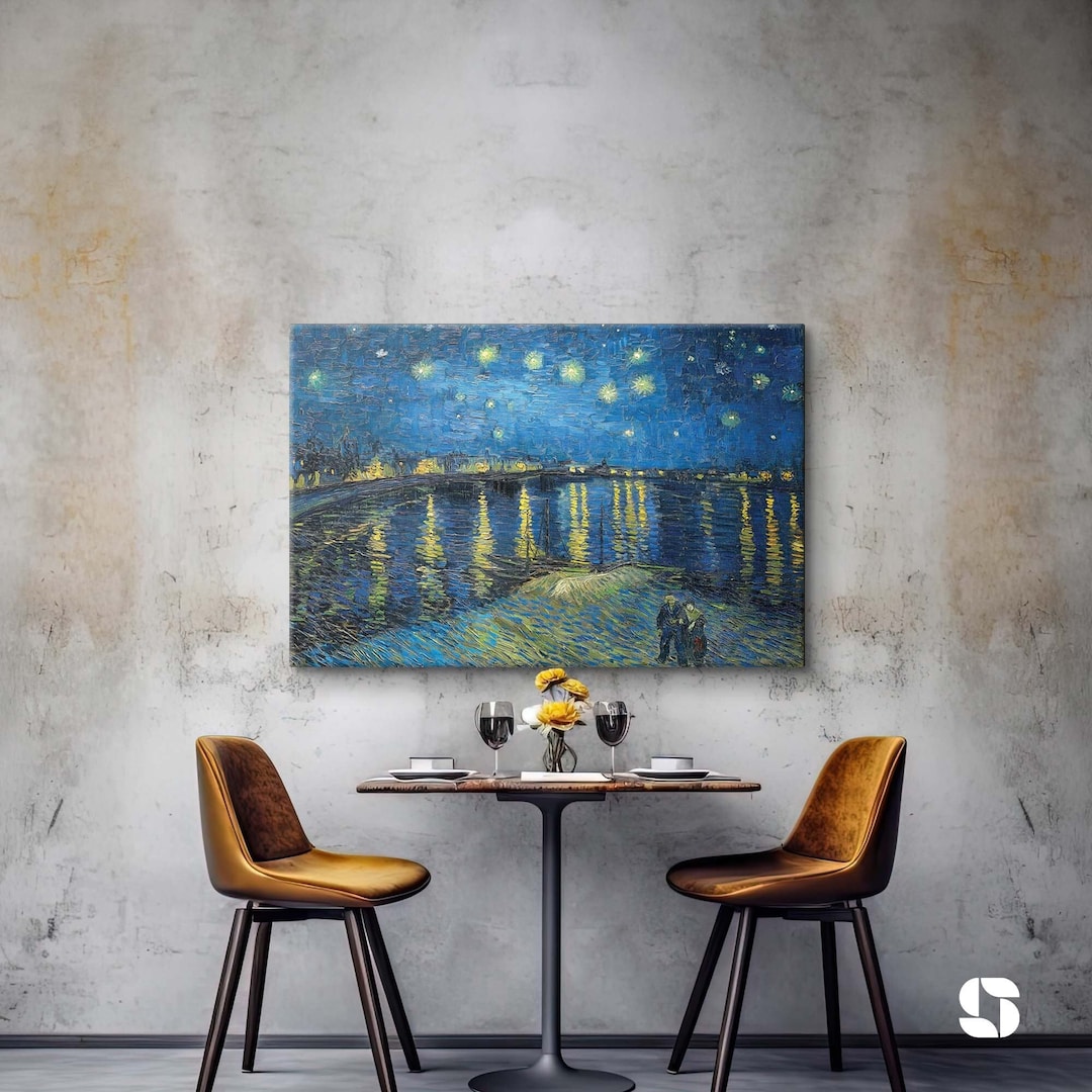 Starry Night Over the Rhone by Vincent Van Gogh Canvas, Van Gogh Print ...
