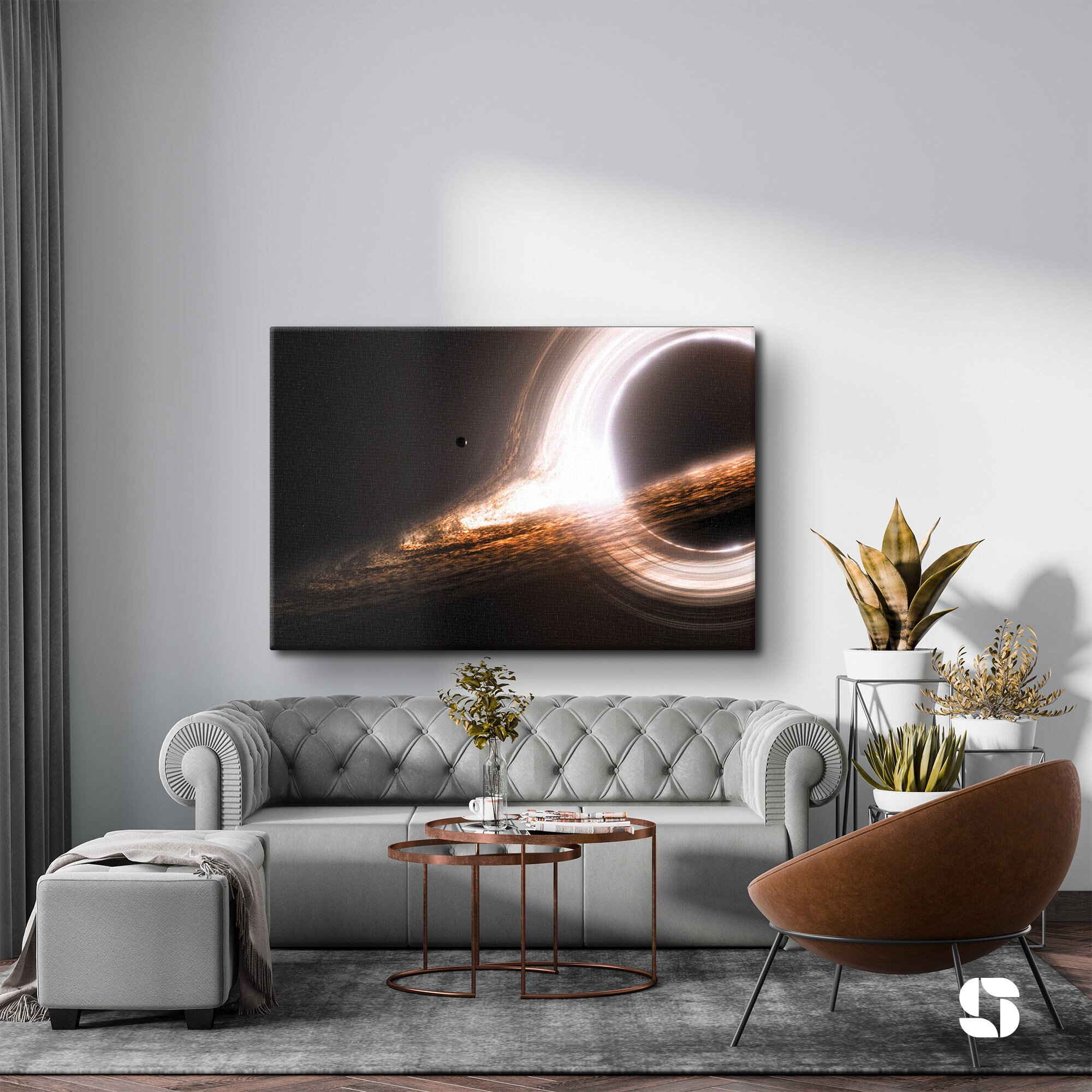Gargantua Black Hole Canvas, Supermassive Poster, Black Hole Photo Print, Space Art, Space Telescope Images, Astronomy Gifts, Science Poster