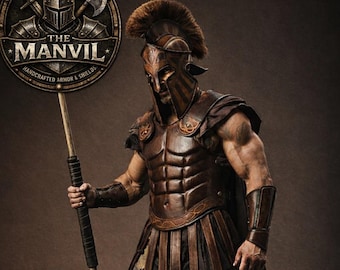 Conjunto de armadura de cuerpo completo de Spartan Leonidas - Disfraz de cosplay LARP - Conjunto de disfraz de guerrero espartano 300 / Disfraz de Halloween y el mejor regalo para él