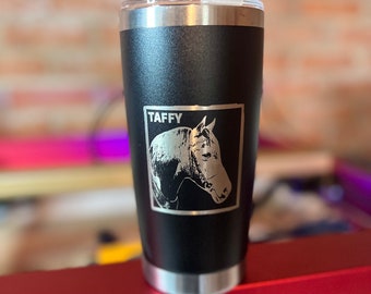 Personalised Gift: Steel Thermal Travel Mug, Personalised with your Pet Name and the Photo of your Pet.