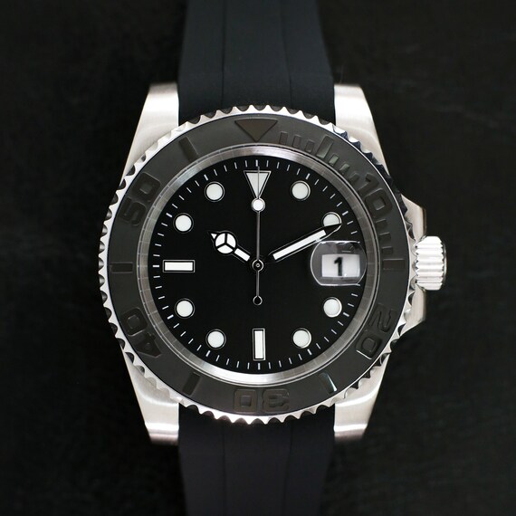 Tecson Watch Co. Yacht Master Black Homage Series Seiko NH35 Mod Etsy UK
