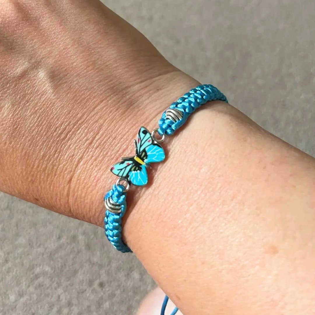 Adjustable Butterfly Pendant Bracelet Etsy