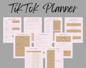 TikTok Marketing Planner: Content Creator Journal (Printable PDF)