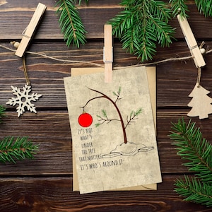 Arbre de Charlie Brown, décoration imprimable de Noël, impression de carte de Noël PDF JPG, art mural imprimable, téléchargement immédiat, art numérique tendance