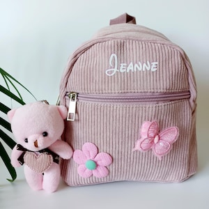 Sac à dos maternelle/sac à dos enfant/sac à dos prénom/velours côtelé/mini sac à dos couleur/mini sac à dos crèche/sac a dos personnalisable