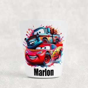 Gobelet enfant personnalisable, verre plastique, maternelle crèche gobelet prénom enfant gobelet personnalisé gobelet materne Cars
