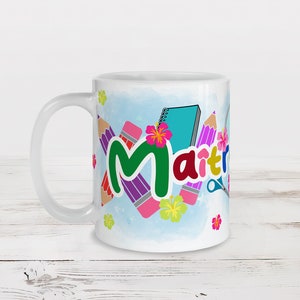 Taza de cerámica personalizada, 330ml: Profesora, amante/taza de amante/taza de amante/gracias/idea de regalo/taza personalizable