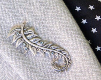 Diamanten bladbroche: Vintage 925 sterling zilveren natuursieraad - Cadeau voor Halloween, Kerstmis en Nieuwjaar