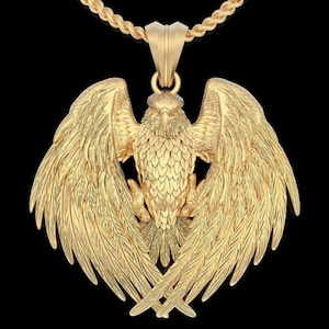 Eagle Pendant Necklace | 925 Sterling Silver Handcrafted Eagle Jewelry for Women Birthday | Unique Statement Gift for Christmas Day Gift