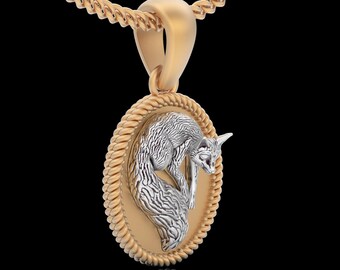 Sterling Silver Kitsune Fox Necklace: Spirit Animal Charm