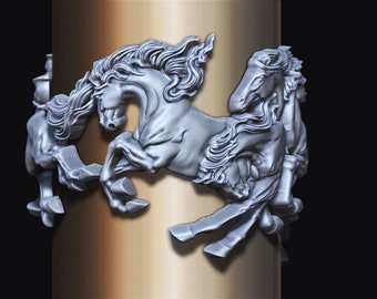 Oxidized Sterling Silver Horse Ring: Art Deco Equestrian Jewelry