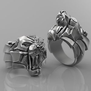 925 Silver Majestic Panther Ring Leopard Wild Animal Excellent Craftsmanship Jewelry Signet Ring For Men Women Ocelot Ring For Christmas Day