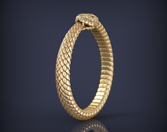 Ouroboros Snake Ring: 925 Sterling Silver Gold Vermeil Serpent Gift For Her Mom, Sister, Girlfriend, Birthday