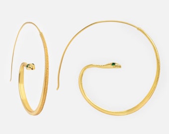 14k Gold Schlange Hoop Ohrringe für Frauen, 925 Sterling Silber Schlangen Schlangen Hoop Schmuck, Geburtstagsgeschenk für beste Freundin, Sie, Mutter, Weihnachten