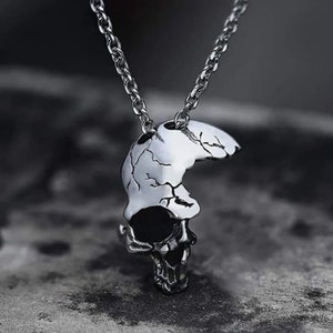 Gothic Skull Face Pendant 925 Sterling Silver Dainty Skull Pendant Necklace For Her Him Birthday Gift For Boys, Girls, Easter, Christmas Day