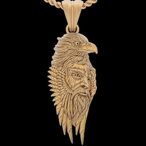 Eagle Man Pendant Necklace - 925 Sterling Silver Handmade Charm Jewelry, Eagle Animal Necklace for Men & Women Gift Idea For Christmas