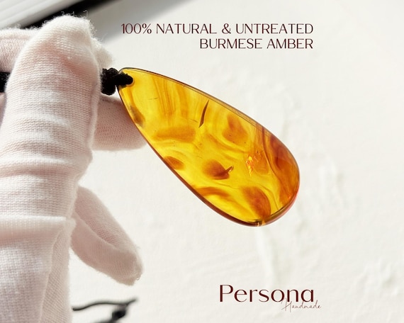 100% Natural Burmese Amber Necklace Charm