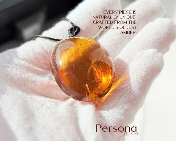 100% Natural Burmese Amber Charm Necklace