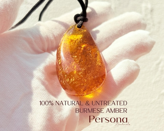 Rare Burmese Amber Gift Necklace Pendant