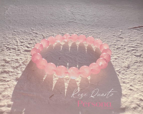 Healing Rose Quartz Bracelet Dainty - Genuine Natural Romance and Love Stone Crystal Jewelry