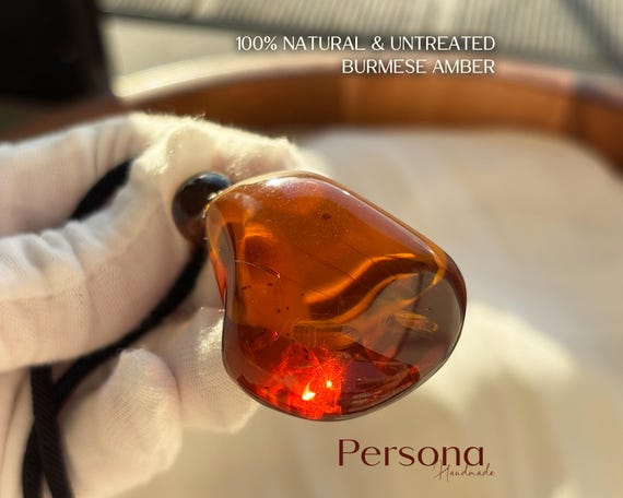 Rare Rose Tea–Colored Burmese Amber Necklace