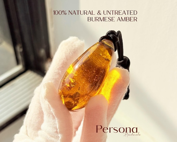 Natural Burmese Insect Inclusion Amber Necklace