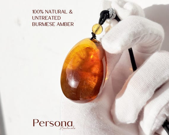 100% Natural Burmese Amber Necklace Charm
