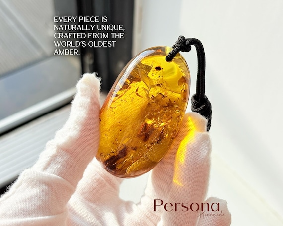 Natural Burmese Plant Inclusion Amber Necklace