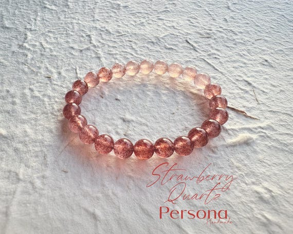 Ombre Strawberry Quartz Bracelet - Love Stone