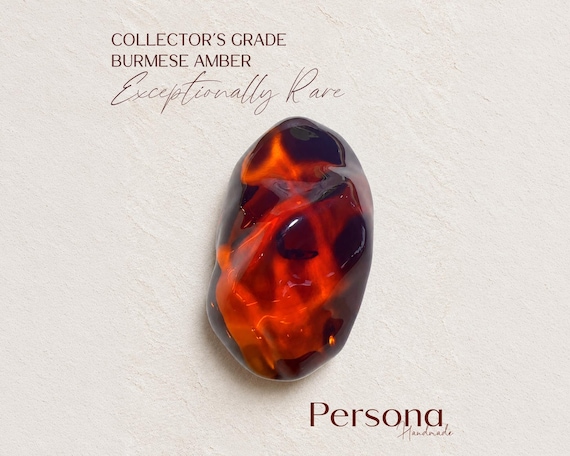 Rare Burmese Red Tea Chameleon Amber, Natural Colour-Shifting Collector’s Piece