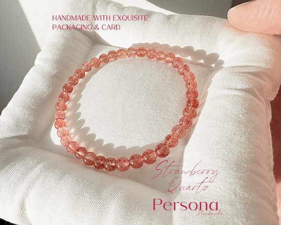 Healing Strawberry Quartz Beaded Bracelet