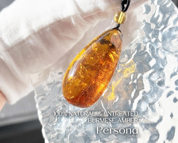 100% Natural Burmese Amber Necklace Pendant