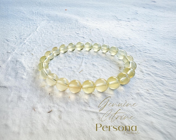 Genuine Citrine Bracelet Yellow Crystal Gemstone 7.5mm
