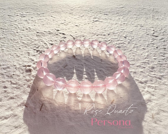 Healing Rose Quartz Bracelet Minimalist - Genuine Natural Romance and Love Stone Crystal Jewelry