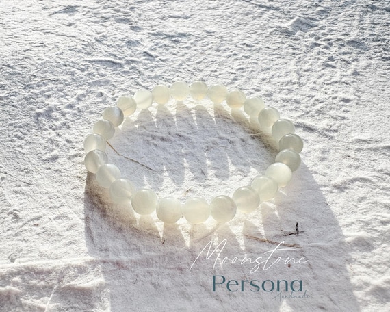 Natural White Moonstone Bracelet Minimalist - Natural Love Stone Jewelry