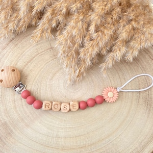 Personalised Dummy Clip, Silicone, Wooden Dummy Chain, Personalised Baby Gift, Baby Girl Gift, Baby Boy Gift, Personalised, Baby Shower