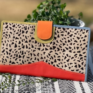 Alli XL Leather Wallet-Leopard Cowhide Print Multi-Color XL Wallet