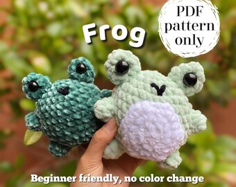Frog Crochet Pattern Froggie Froggy Amigurumi PDF Download Cute Beginner Friendly
