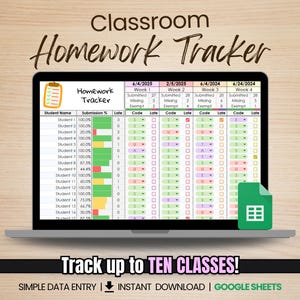 Planilha digital editável para acompanhamento de tarefas e tarefas do professor - Modelo do Planilhas Google - Envio