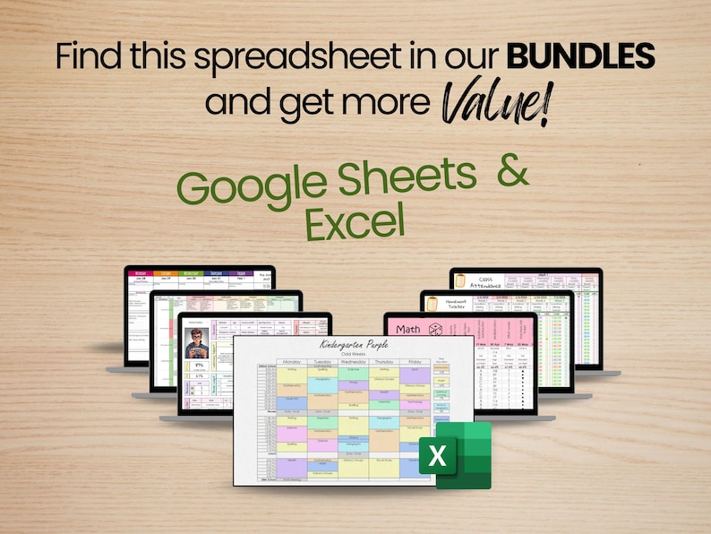 Teacher Gradebook for Google Sheets & Excel | Track 40 Students Across 10 Subjects | Automatic Grades | Student Markbook image 6