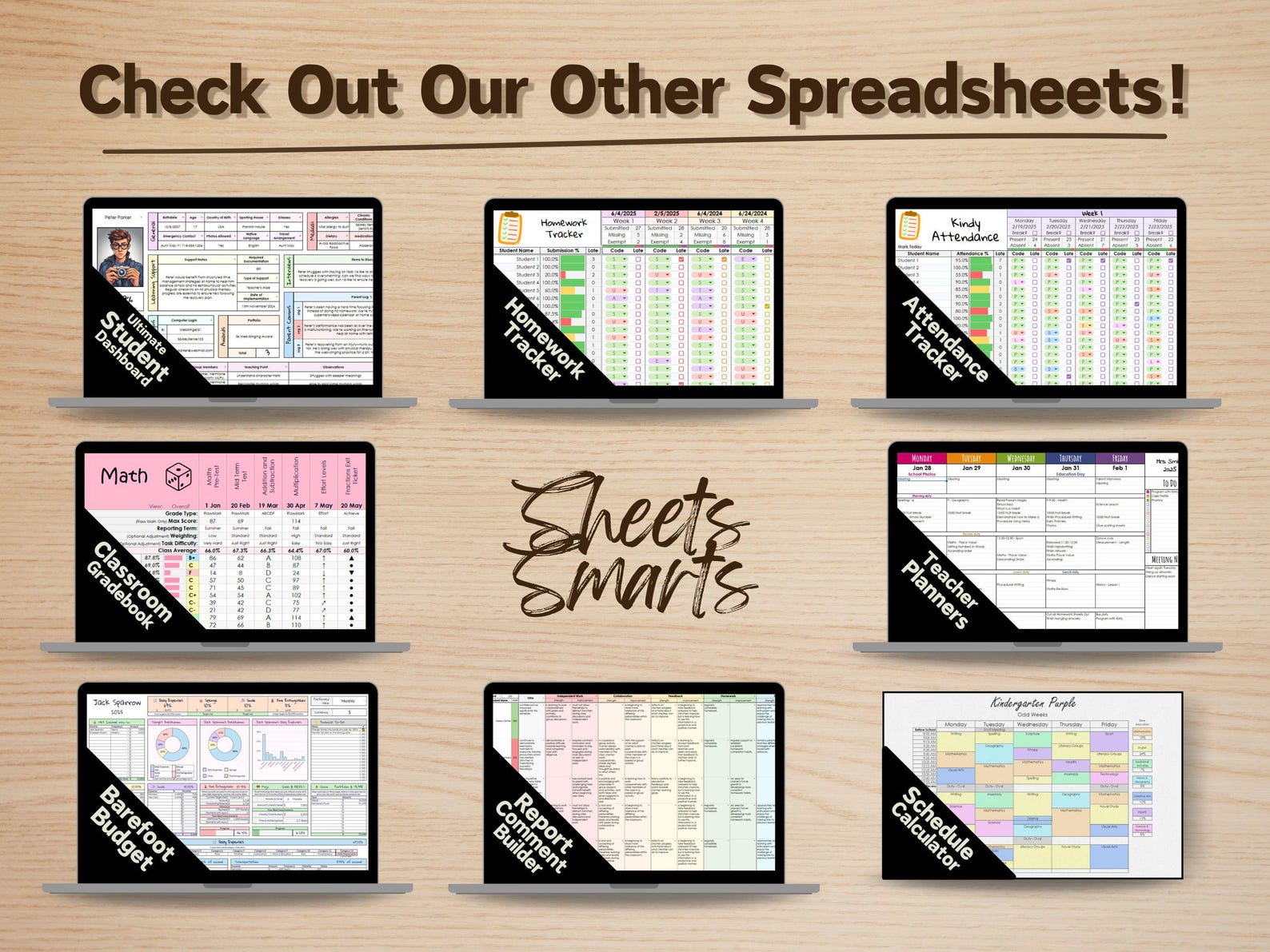 Teacher Gradebook for Google Sheets & Excel | Track 40 Students Across ...